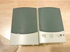 VINTAGE ACER WHITE MULTIMEDIA COMPUTER SPEAKERS - NEW IN BROWN BOX BASS TREMBLE picture