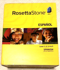 Rosetta Stone Spanish  Version 3 Level 1-5 Español Complete Cd Rom & Headset NEW picture