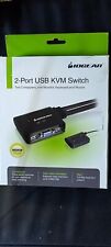 IOGEAR KVM Switch 2 Port MiniView Micro PS2 w/ 2 Cables 6 Ft Long GCS62WM GUC picture