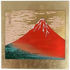 Maeju Lacquerware Lacquer Art Mouse Pad Red Mt.Fuji 2V-717 17.5~17.5 JAPAN NEW picture