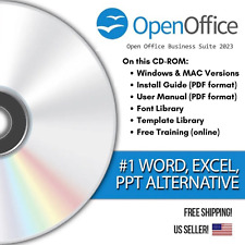Open Office 2023 | Word Processor, Slide Show, Spreadsheet Software Suite | CD picture