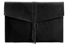 file Folder pocket cow Leather laptop bag Briefcase iPad Case pouch black 624 picture