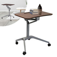 Height Adjustable Mobile Laptop Desk Rolling Table Cart Computer Stand Holder picture