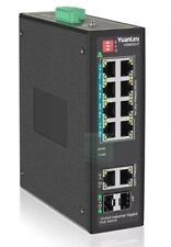 YuanLey 12 Port Industrial Switch with 8 Port PoE, 2 1000Mbps Uplink, 2 SFP port picture