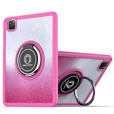 For iPad Air 4th Gen 10.9 inch 2020 Two Tone Diamond Bling Magnetic Case Pink picture