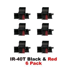 6 Pack IR-40T Black and Red Calculator Ink Rollers IR40T For Sharp Casio picture