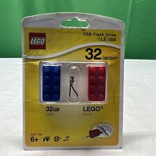 LEGO 32 GB USB Blue Brick With Red With Keychain Attachment NEW MINT, RARE PNY picture