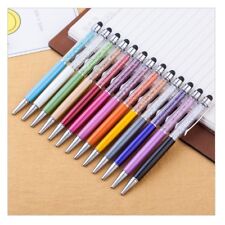 12  Pack of  Bling Bling Crystal 2 in 1 Ball Point Stylus Pens Mixed colours picture