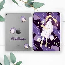 Custom Name Purple Anime Girl Case For iPad 10.2 Pro 12.9 11 9.7 Air 4 5 Mini picture