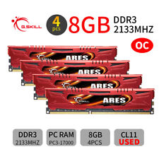 G.Skill Ares 32GB 4x 8GB DDR3 OC 2133MHz PC3-17000U Desktop Gaming Memory Red AB picture