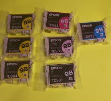 ** LOT OF 7** Genuine Epson 98 Ink Cartridges T0981 T0982 T0983 T0984 picture