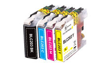 4 PK Quality Ink Set w/ Chip fits Brother LC201 LC203 MFC J880DW J5520DW J885DW picture