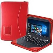 NAVITECH Contour Series Red Leather Heavy Duty Zipped Case Laptop 14