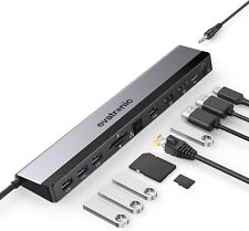USB-C Docking Station,12-in-1 Dual 4K HDMI,RJ45 Ethernet,4 USB Port,SD/TF Reader picture
