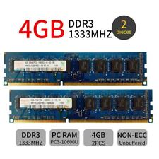 8GB Kit 2x 4GB 2Rx8 DDR3 PC3-10600U HMT351U6BFR8C-H9 1333MHz DIMM RAM For Hynix picture