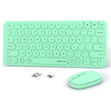 Mini Computer Wireless Keyboard and Mouse Combo, UBOTIE Colorful Compact Sile... picture