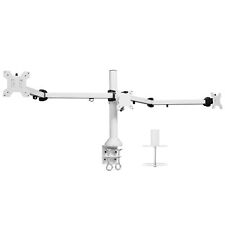 VIVO White Triple Monitor Desk Mount, Adjustable Stand, Fits 3 Screens up to 32
