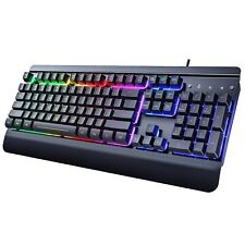 Dacoity Gaming Keyboard, 104 Keys All-Metal Panel, Rainbow LED Backlit Quiet ... picture
