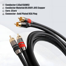 Preffair 15 AWG HIFI OFC Copper Audio Cable Gold Plated RCA Plug Signal Line picture