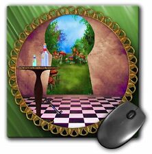 3dRose Through the keyholes Alice In Wonderland art checkered floor bottle of ma picture
