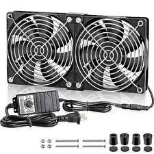 Big Airflow Dual 120mm Fans DC 12V Powered Fan with AC 110V - 240V Speed Cont... picture