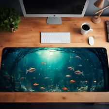 Underwater Deskmat - Aesthetic Marine Mouse Pad, Cute Design, Blue Home Decor picture