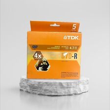 TDK DVD-R 4.7GB 120 Min 4X Video Single Sided 5 Pack New Factory Sealed Discs CD picture