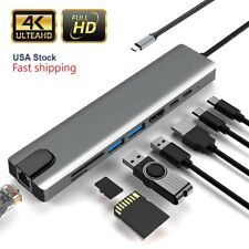 USB C Hub 8-in-1 Type C Hub w/ Ethernet Port 4K HDMI Adapter USB 3.0 For Mac/PC picture