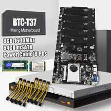 BTC-T37 Mining Motherboard Set 8 GPU with 8GB DDR3 RAM 64GB SSD 8pcs Power Cable picture