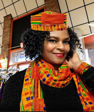 Elsieya Kente African Print Hat and Sash-DP3227LH picture