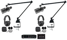 Rockville R-TRACK 2x2 2-Person Podcast Kit w/ RCM PRO Microphone+Boom+Headphones picture
