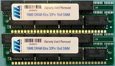 32MB (2X16MB) 30pin SIMM RAM MEMORY 16X8 FOR MAC PERFORMA, QUADRA,llsi,llcx picture