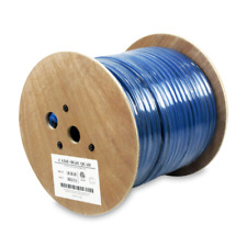 RG6 Quad Shield Coax + CAT6E CMR Siamese Cable Combo Composite Wire Blue 500ft picture