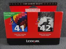 2 NEW Genuine Factory Sealed Lexmark 42 Black 41 Color Inkjet Cartridges picture