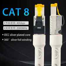 OCC silver plated CAT8 network ethernet cable 40Gbps 2000MHz internet lan RJ45 picture