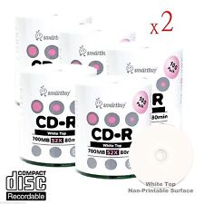 1000-Pack SmartBuy Grade A+ Blank CD-R 52X 700MB/80Min White Top Recordable Disc picture
