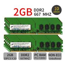 For Micron 10PCS 2GB 2G DDR2-667MHz PC2-5300U 1.8V DIMM RAM Desktop Memory picture