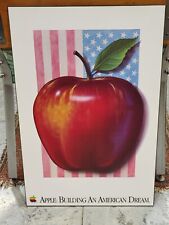 Vintage 1980s APPLE COMPUTER Inc. Wood Sign Building An American Dream 2'x3' #1 picture