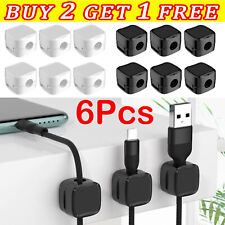6Pcs Magnetic Cable Wire Clips Tidy Cord Lead Organiser USB Charger Cable Holder picture