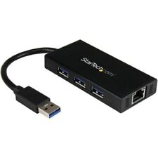 StarTech.com 3 Port Portable USB 3.0 Hub with Gigabit Ethernet Adapter NIC - Alu picture