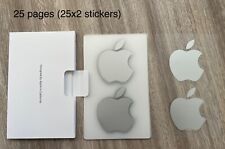 Apple Logo Sticker Decal - Genuine OEM - Lot of 25 pages - Includes 50 Stickers picture