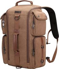 WITZMAN Travel Backpack for Men and Women Carry On Canvas Brown  picture