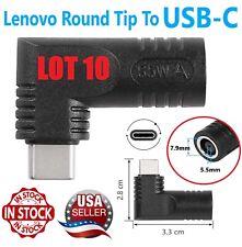 LOT 10 Lenovo 7.9 mm Round Tip to DC USB C Type C Adapter Converter For Laptops picture