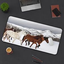 Winter Horses Desk Mat, TCG Playmat, Nature Inspired, 2 Sizes picture