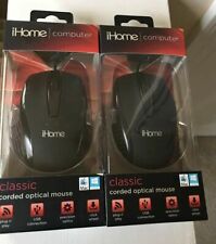 2 Pack- iHome Computer Classic Corded Optical Mouse - Black picture
