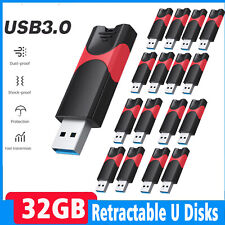 1-100PACK 32GB USB3.0 Flash Drive Memory Stick Push Retractable Drive Disk LOT picture