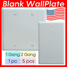 White Blank WallPlate 1 2 Gang Wall Plate No Device Cover Face Plate Box Mount picture