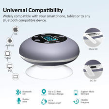 Wireless Bluetooth Speaker LCD Clock Handsfree Waterproof for Bathroom Shower picture
