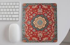 Red Persian Rug Home Office Gift Desk Computer Gaming Mouse Pad Thick Durable picture