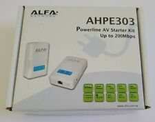 Alfa Network AHPE303 Powerline AV Starter Kit up to 200 Mbps 2-Pack. NEW in Box picture